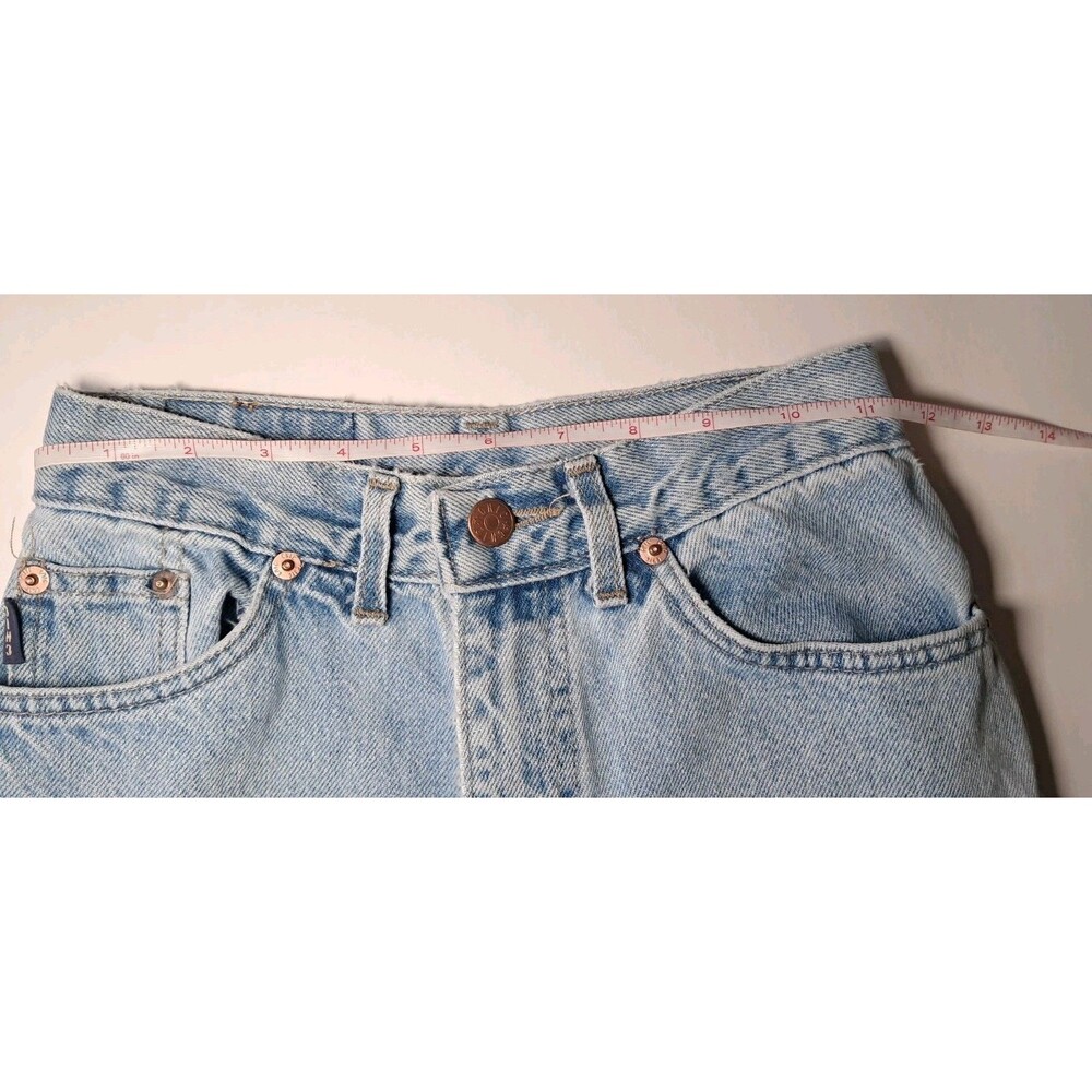 Chic Womens 12 23x26 Waist Blue Jeans Light Wash High Waist Tapered Leg Vintage - Picture 7 of 8